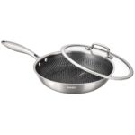 Stainless Steel Honeycomb Frying Pan With Glass Lid 20cm - 1.1L