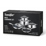 Sonifer 9-Piece Stainless Steel Cookware Set SF-1222 - Image 2