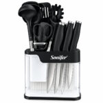Sonifer 17-Piece Knife Block & Kitchen Utensil Set