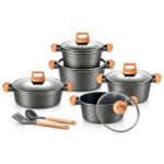 12-Piece Cookware Set Textured Exterior