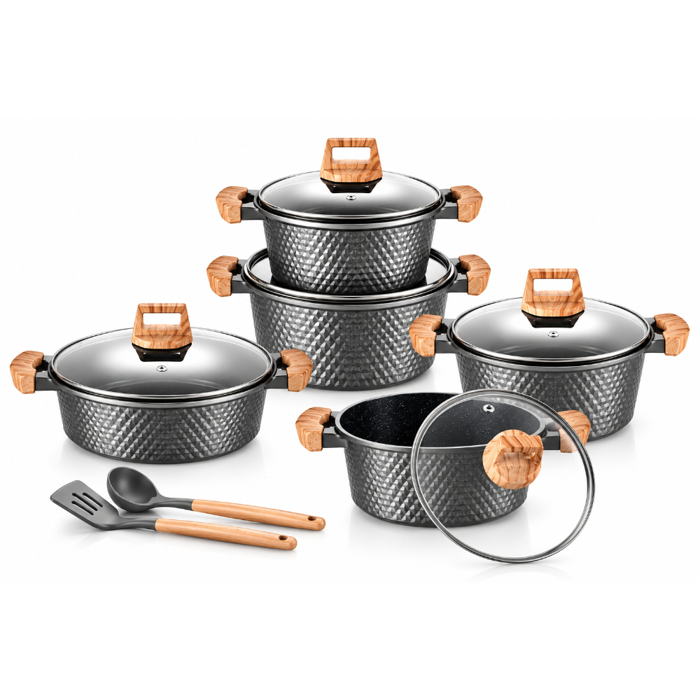 SF-1234C-1 12-Piece Cookware Set Textured Exterior - Image 1