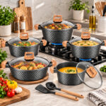 12-Piece Cookware Set Textured Exterior - Image 3