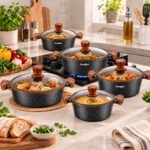 10-Piece Granite Cookware Set With Glass Lid - Image 3