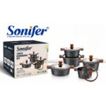 10-Piece Granite Cookware Set With Glass Lid