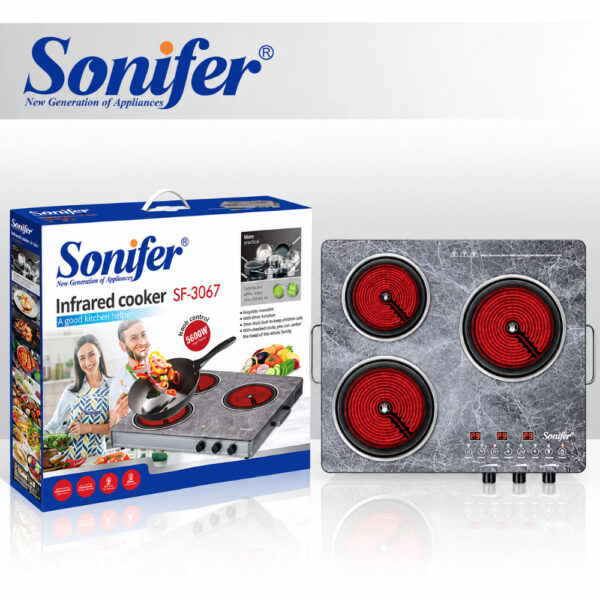 Sonifer SF-3067 Three-Burner Infrared Cooker