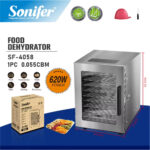 Sonifer Stainless Steel Food Dehydrator Machine for Drying Fruits Meat Herbs - Image 4