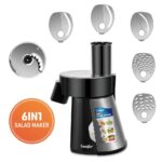6-in-1 Electric Salad Maker with 6 Stainless Steel Cutting Blades – 200W - Image 2