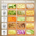 6-in-1 Electric Salad Maker with 6 Stainless Steel Cutting Blades – 200W - Image 3