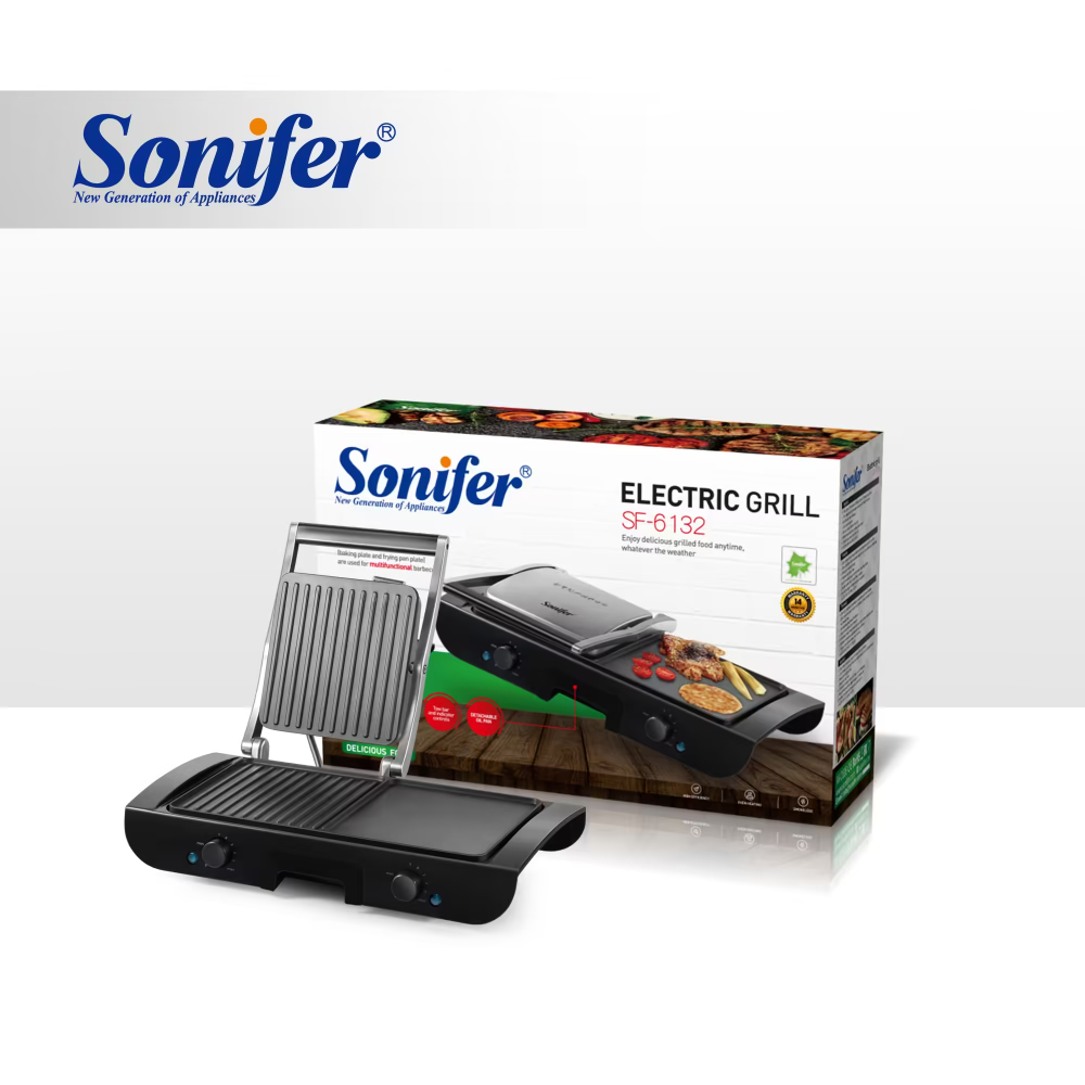SF-6132 Sonifer Dual-Plate Electric Grill - 1500W - Image 1