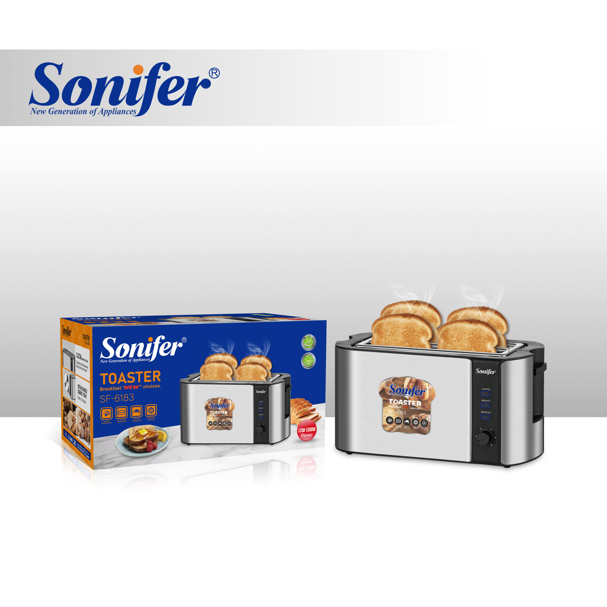 SF-6183-1.jpg Sonifer 4-Slice Pop-Up Toaster - Image 1