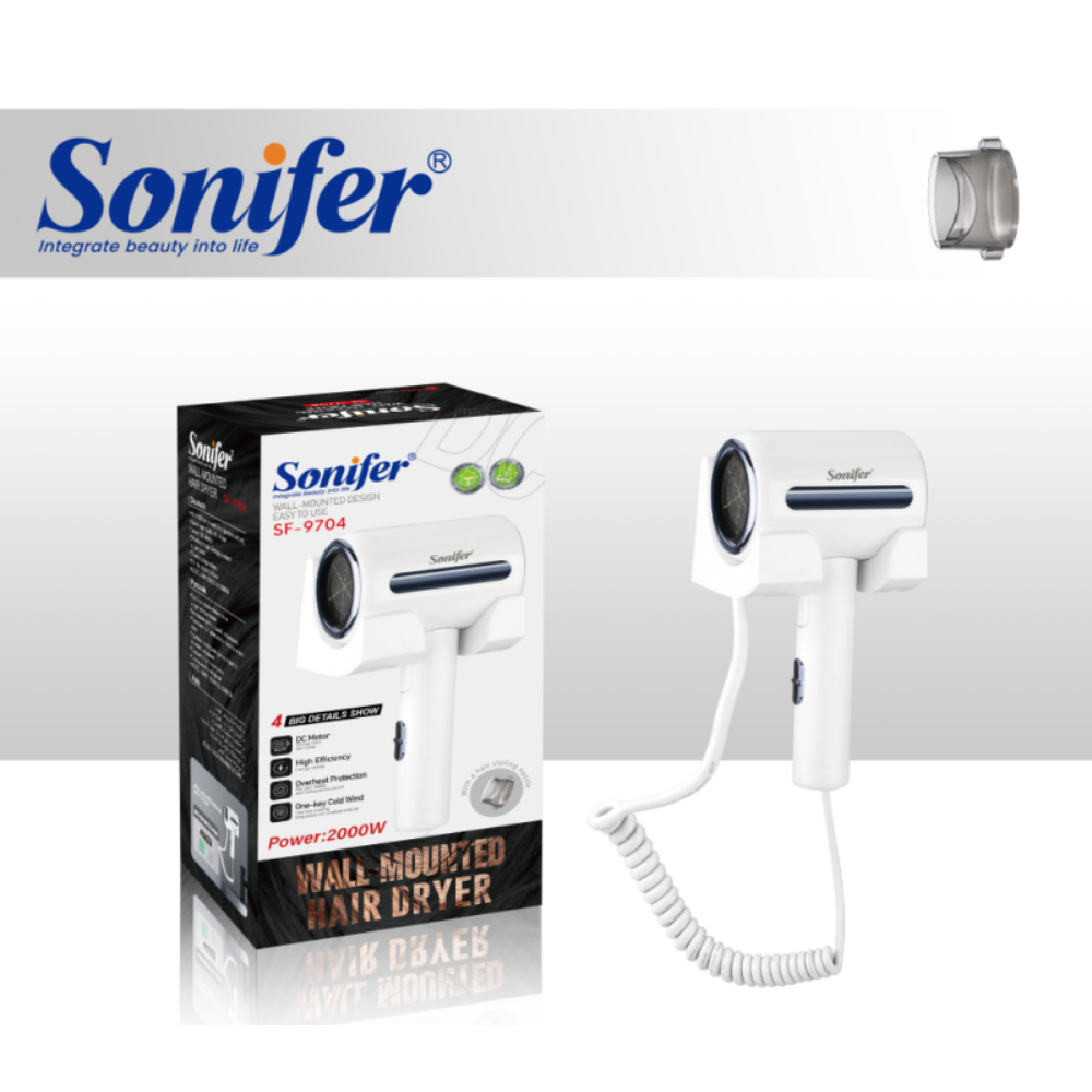 SF-9704-1 Sonifer Wall-Mounted Hair Dryer - 2000W - Image 1