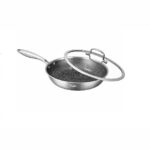 Sonifer Stainless Steel Frying Pan with Lid - 22 cm 1.4L