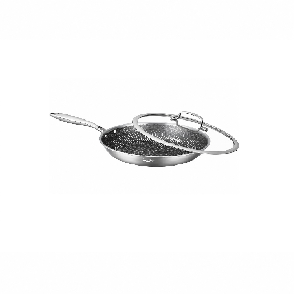 az1 Stainless Steel Frying Pan with Lid - 20 cm - 1.1L - Image 1