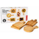 Mini Bamboo Serving Tray 6Pcs Set