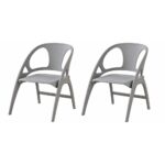 Garden Folding Chairs Set Of 2 – Grey