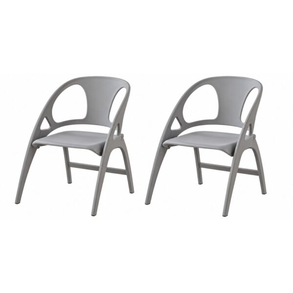 Garden Folding Chairs Set Of 2 – Grey