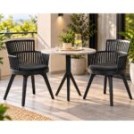 Modern Plastic Armchair with Comfortable Cushion Set Of 2 – Anthracite - Image 4