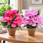 Artificial Peony Flower Plant with Decorative Pot – 8.5 cm - Image 2